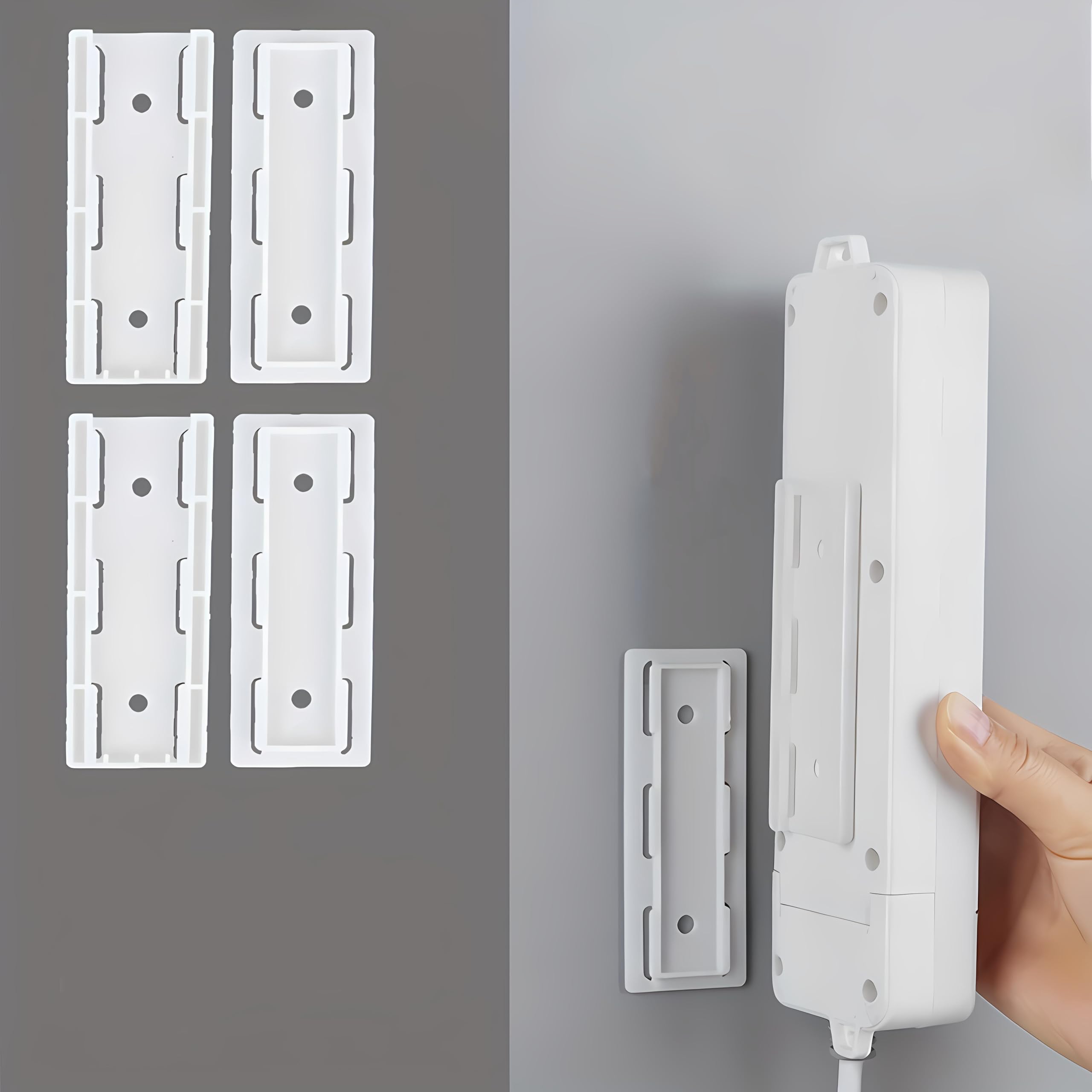 PERMAFROST Self Adhesive Power Strip Holder, Surge Protector Fixator Wall Mount Punch Free Cable Management System for Remote Control Router Computer Kitchen Home and Office. (2)-image-11