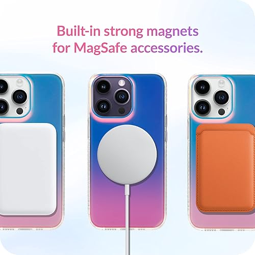 Miniatura 5 de LONLI Hue - Funda para iPhone 15 Pro compatible con Magsafe - Iridiscente holográfica - Protección contra caídas de 10 pies 4 esquinas acolchadas