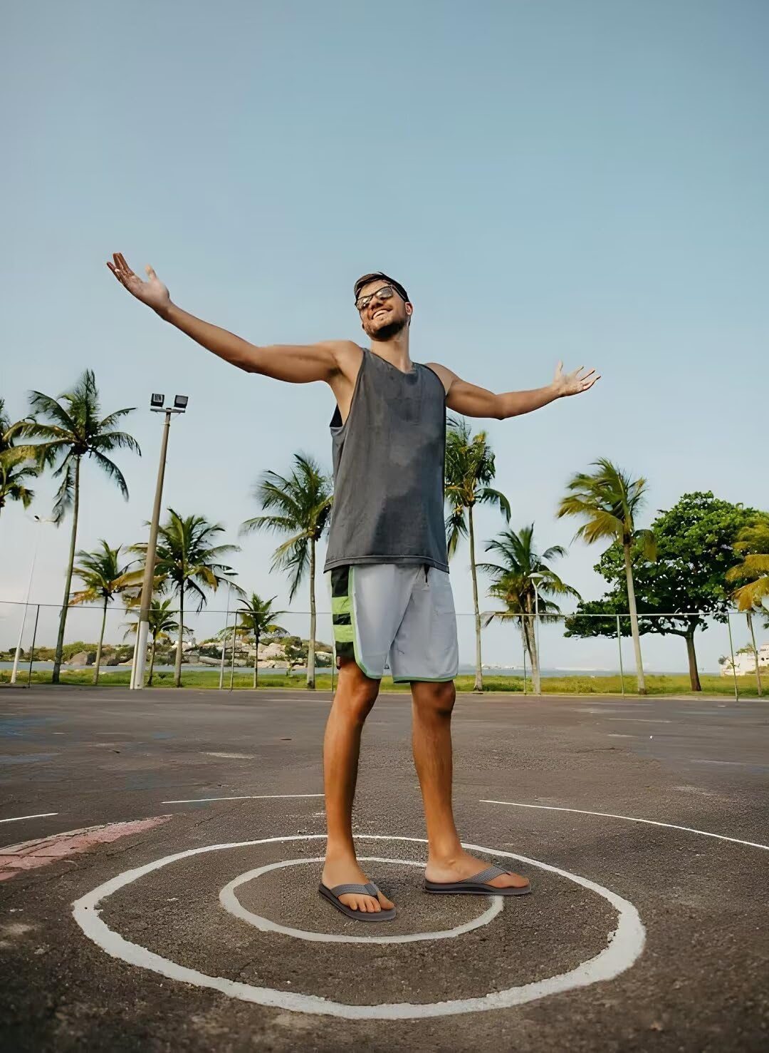 KuaiLu Men's Flip Flops Arch Support Summer Beach Pool Water Thong Sandals Waterproof Rubber Walking Shoes - Image 2