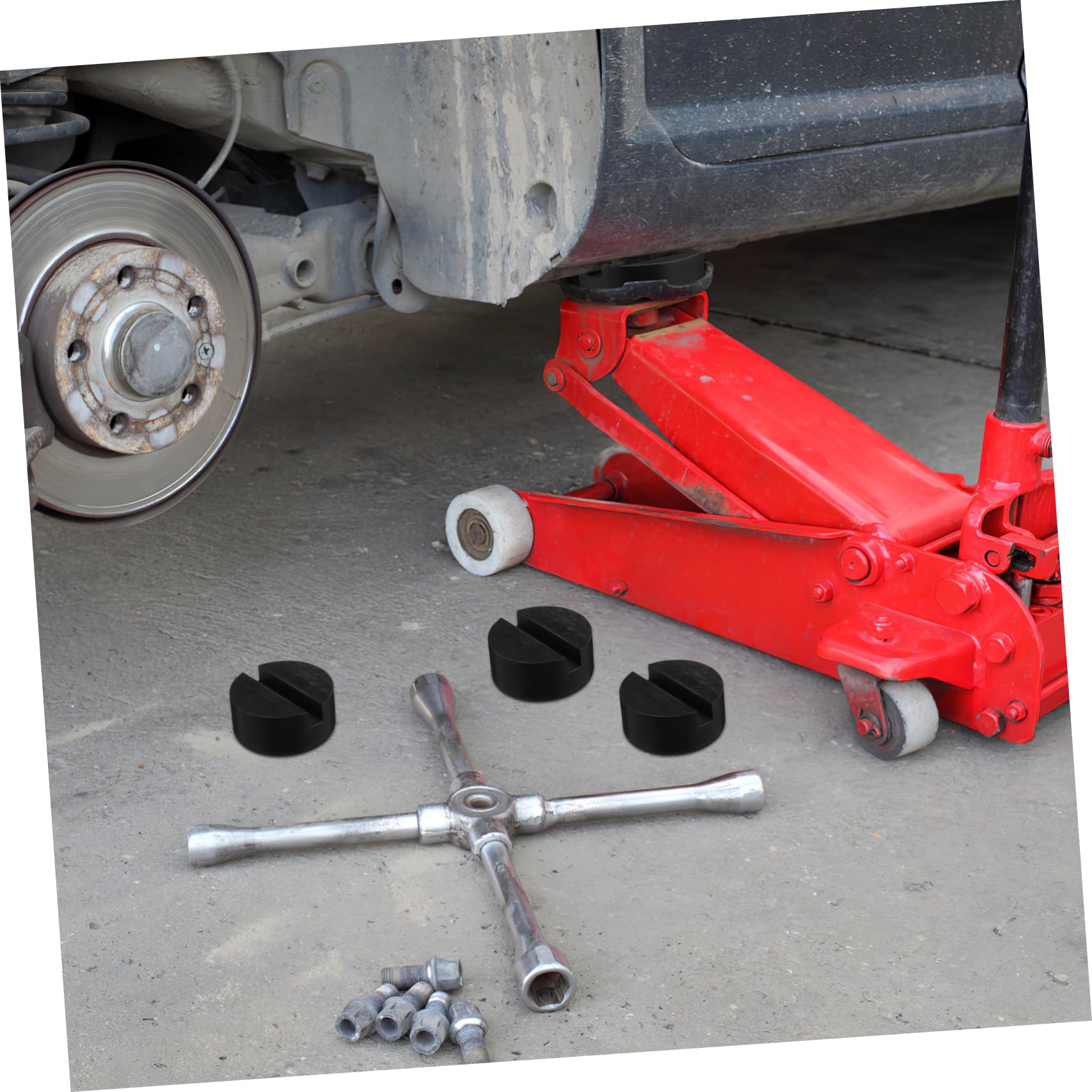 Ciieeo 2 Set Tampone Gomma Per Cric Auto Per Sollevatori Protezione Per Utilizzo Officina Accessorio Per Camper Veicoli Rv 4 Pezzi * 2