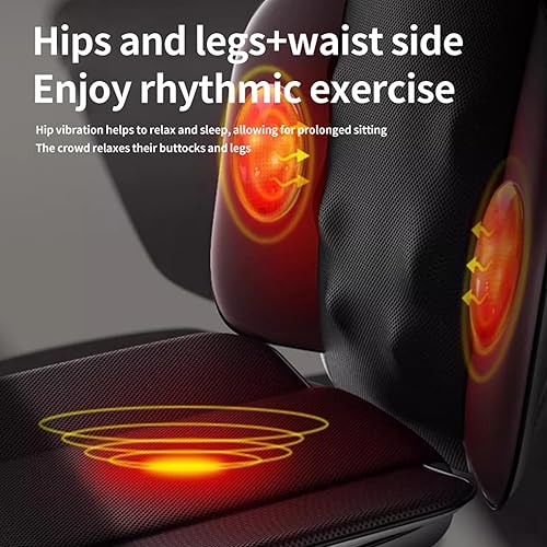 Miniatura 4 de Masajeador de cuello y espalda con calor, almohadilla de silla masajeadora Shiatsu con nodos de amasamiento profundo, masajeador de asiento