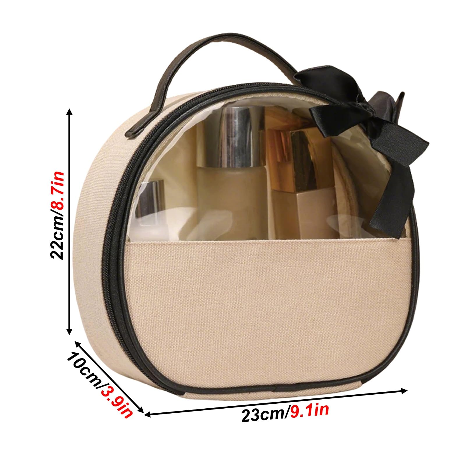 Pochette cosmetica da Viaggio per Articoli da Toilette, Organizer per Il Trucco da Viaggio con Fiocco, Lusso Leggero e semplicità, Guscio Rigido 3D, Lavorazione squisita, Benda INC