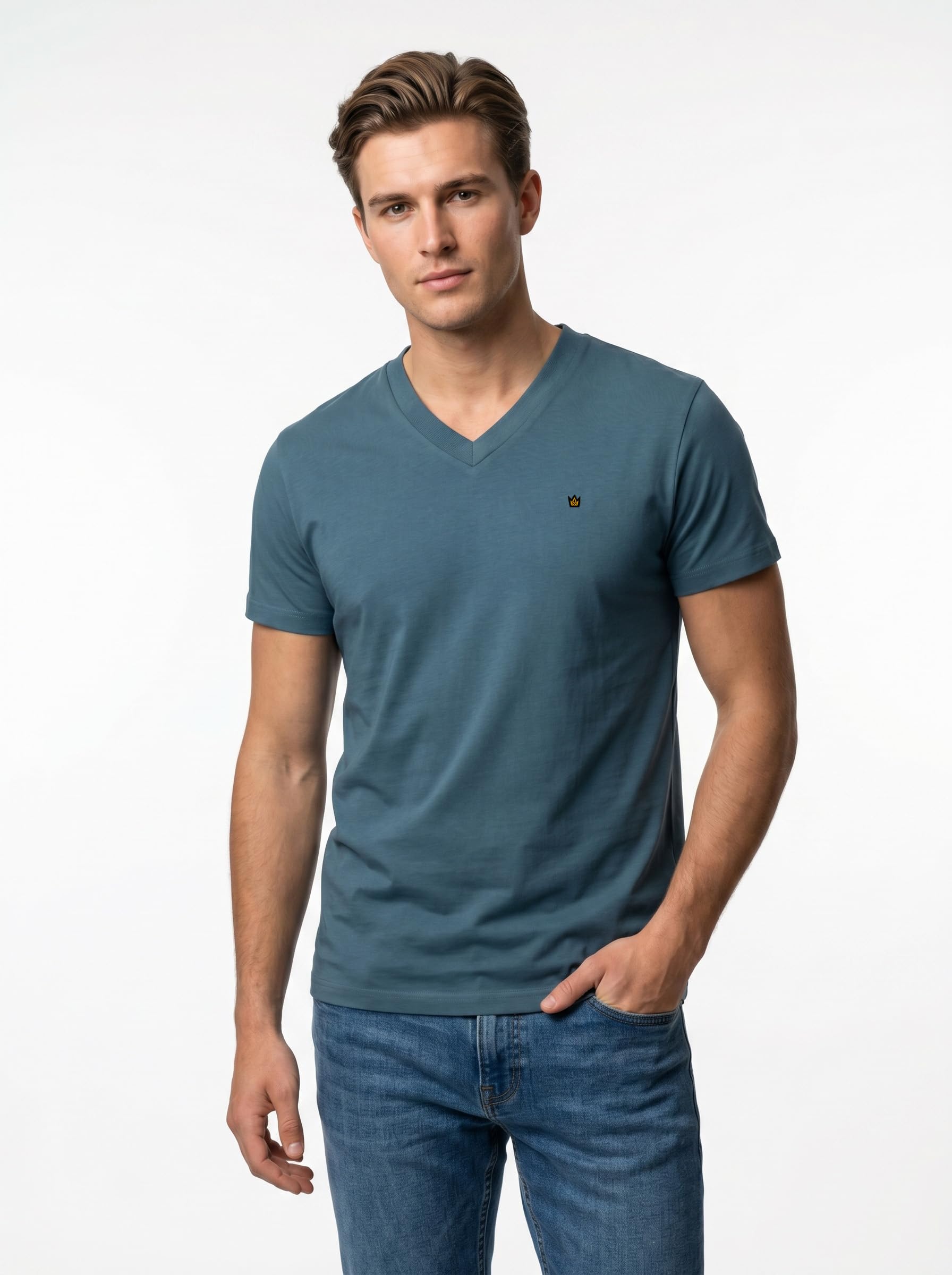4er-Pack Herren V-Ausschnitt Kurzärmlige T-Shirts