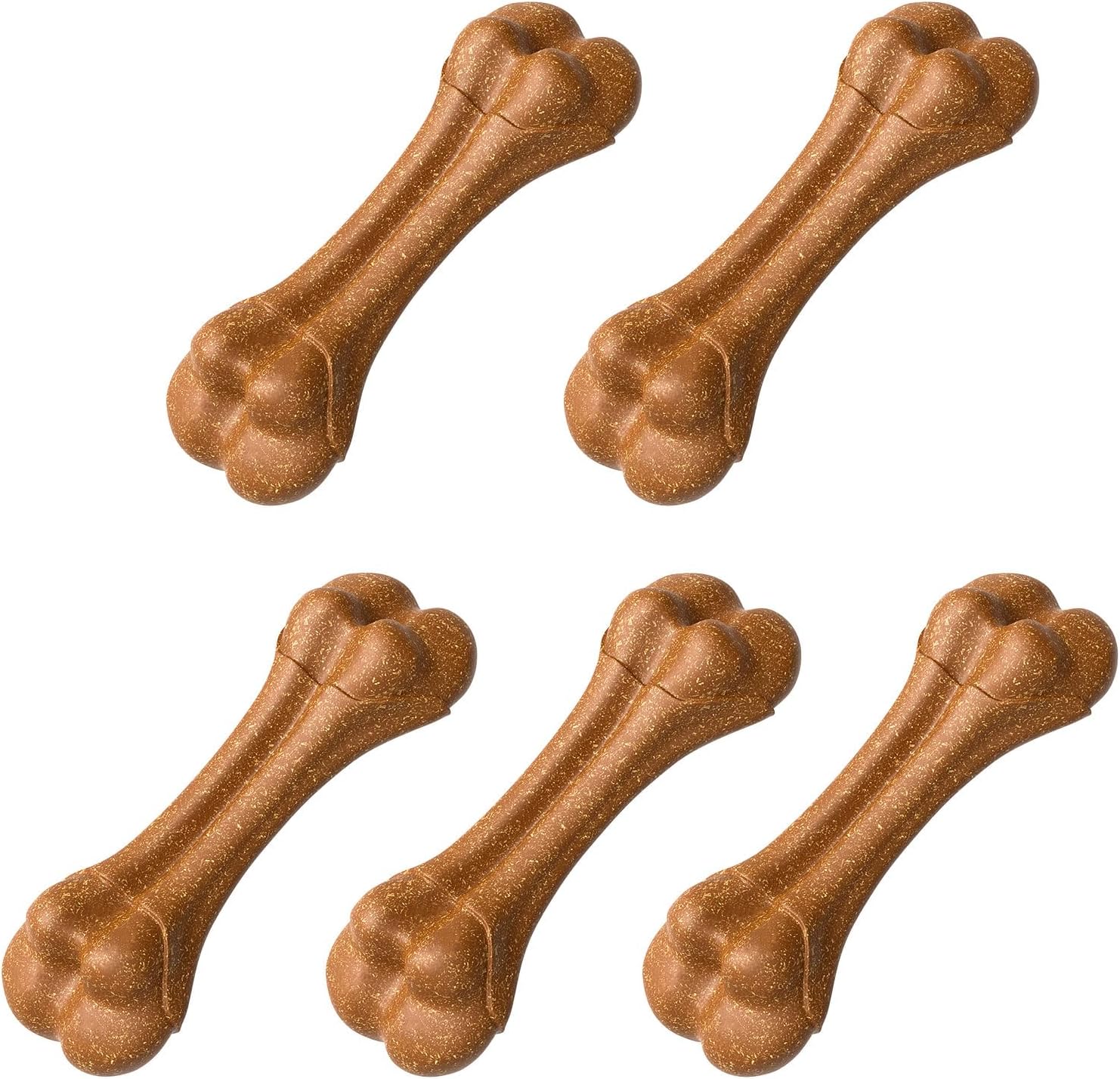 SCHITEC Dog Bone Chew Toys for Medium & Large Dogs, Long-Lasting Durable Dog Toys for Aggressive Chewers, Beef Flavor Teething Toy, 5 Pack