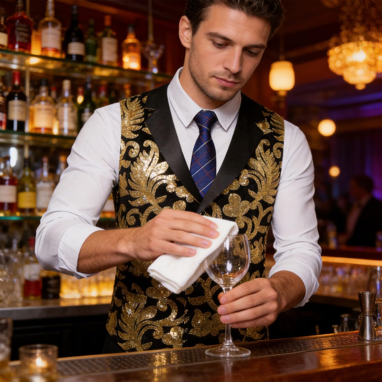 Gilet da uomo con motivo cachemire, per Halloween, Oktoberfest, per smoking, feste, steampunk, gotico, con motivo cachemire, slim fit, stile vittoriano