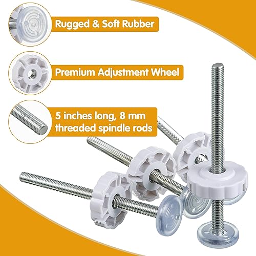 Miniatura 4 de Dreyoo Extensión extensora de puerta para bebé, paquete de 4 varillas roscadas de husillo M8 (0.315 in), accesorios de tornillo, piezas de repuesto