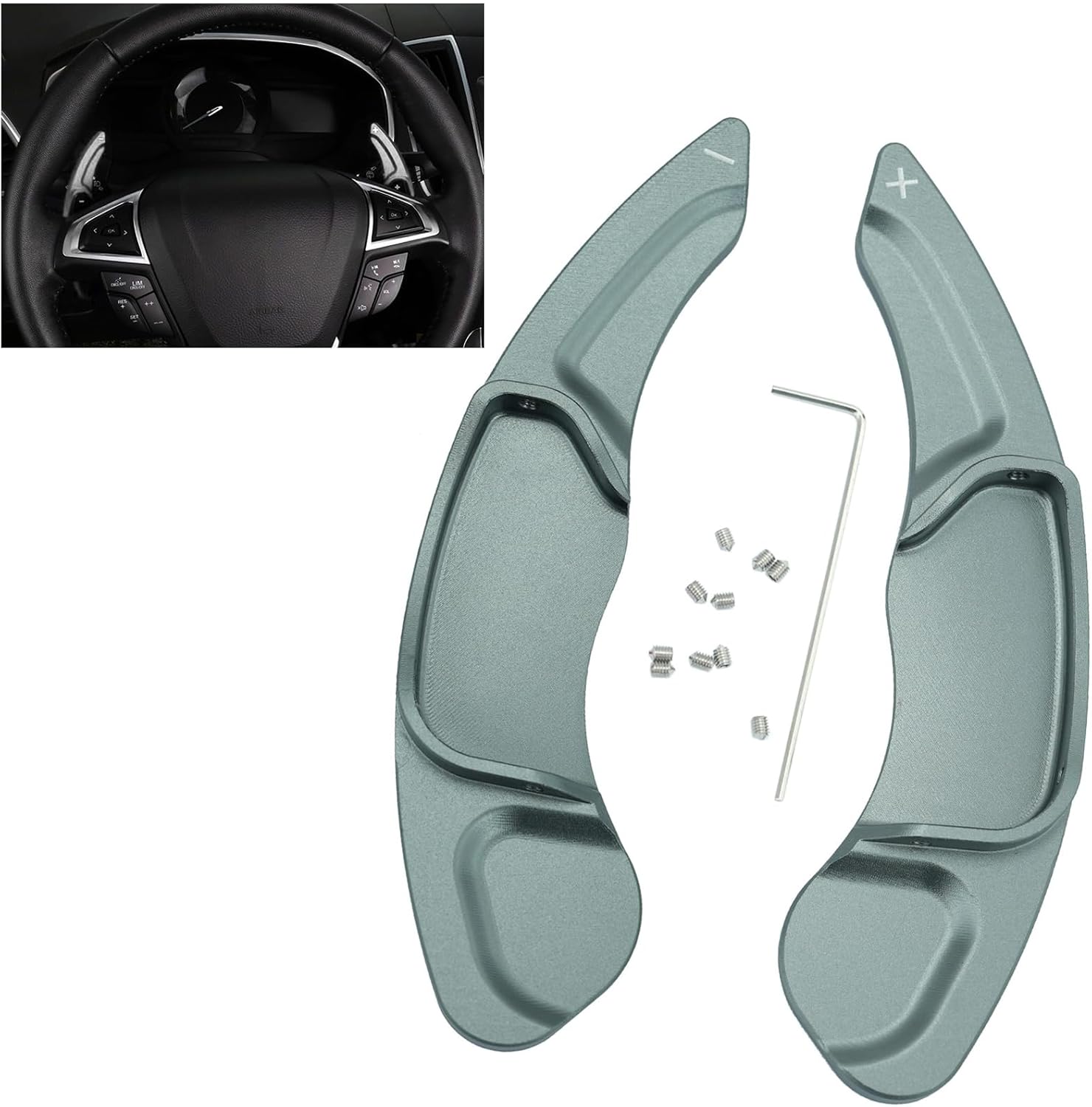 SANRILY Aluminum Steering Wheel Paddle Shifter Covers Fit for Ford Fusion 2nd Gen 2016-2018 Edge Mondeo Fit for Lincoln Continental MKX MKS Paddle Extended Shifter-Red 2 Pieces