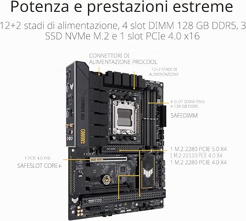 ASUS TUF GAMING B650-PLUS WIFI, Scheda Madre AMD ATX, Slot DDR5, Nera - 3
