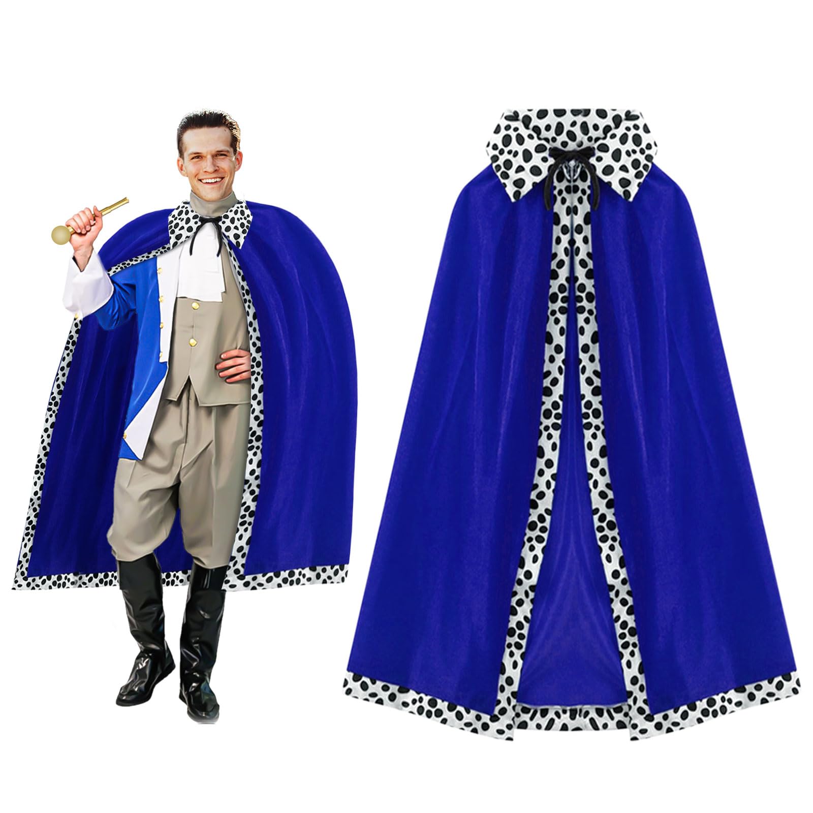 XNIVUIS Disfraz de rey y reina para adultos, bata de reina, capa de príncipe, capa de terciopelo, disfraz de hombre sabio, capa de terciopelo para hombres y mujeres, para Halloween, Navidad, cosplay,