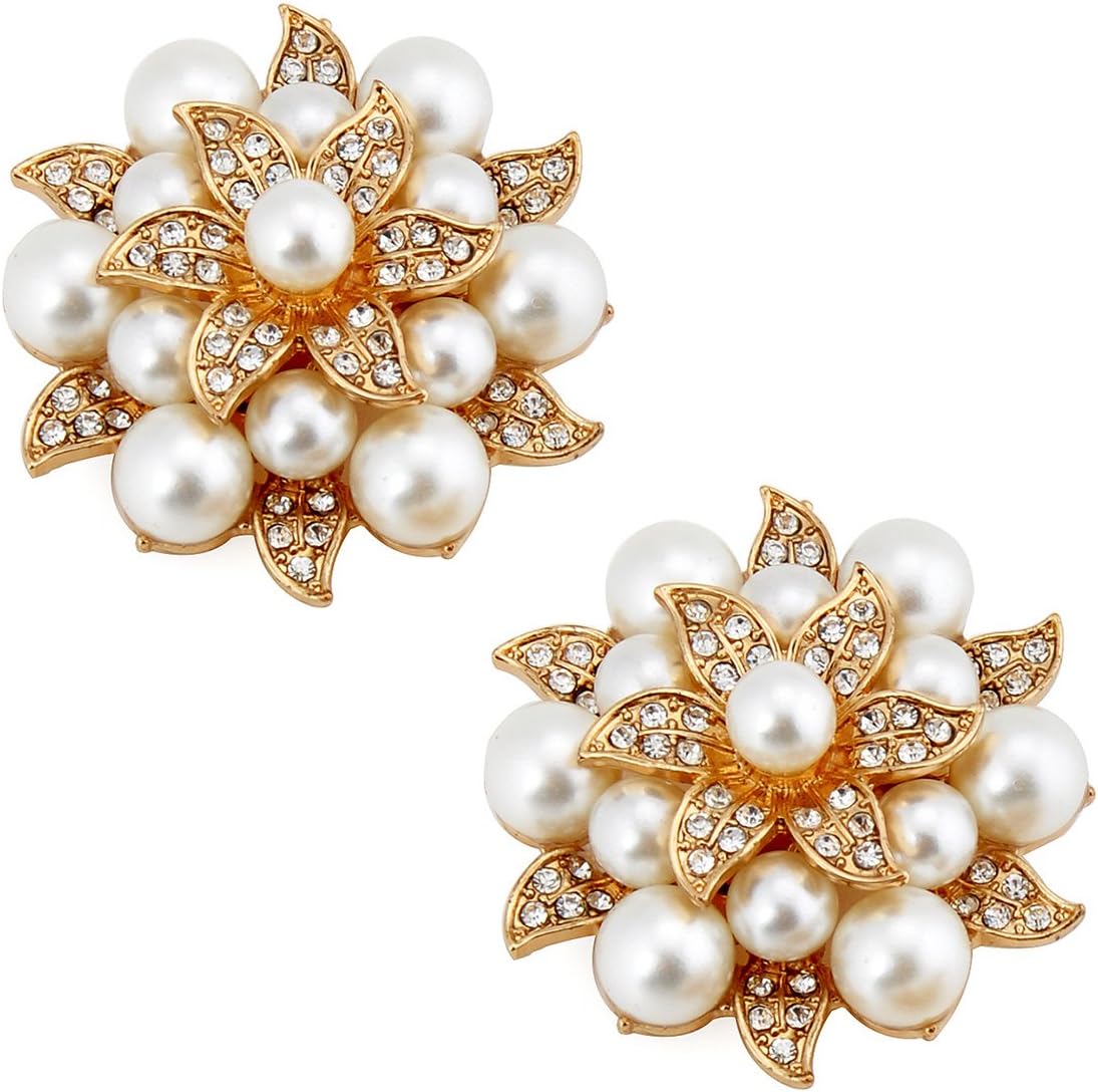 ELEGANTPARK AE Shoe Clips Pearl for Pumps Flats Women