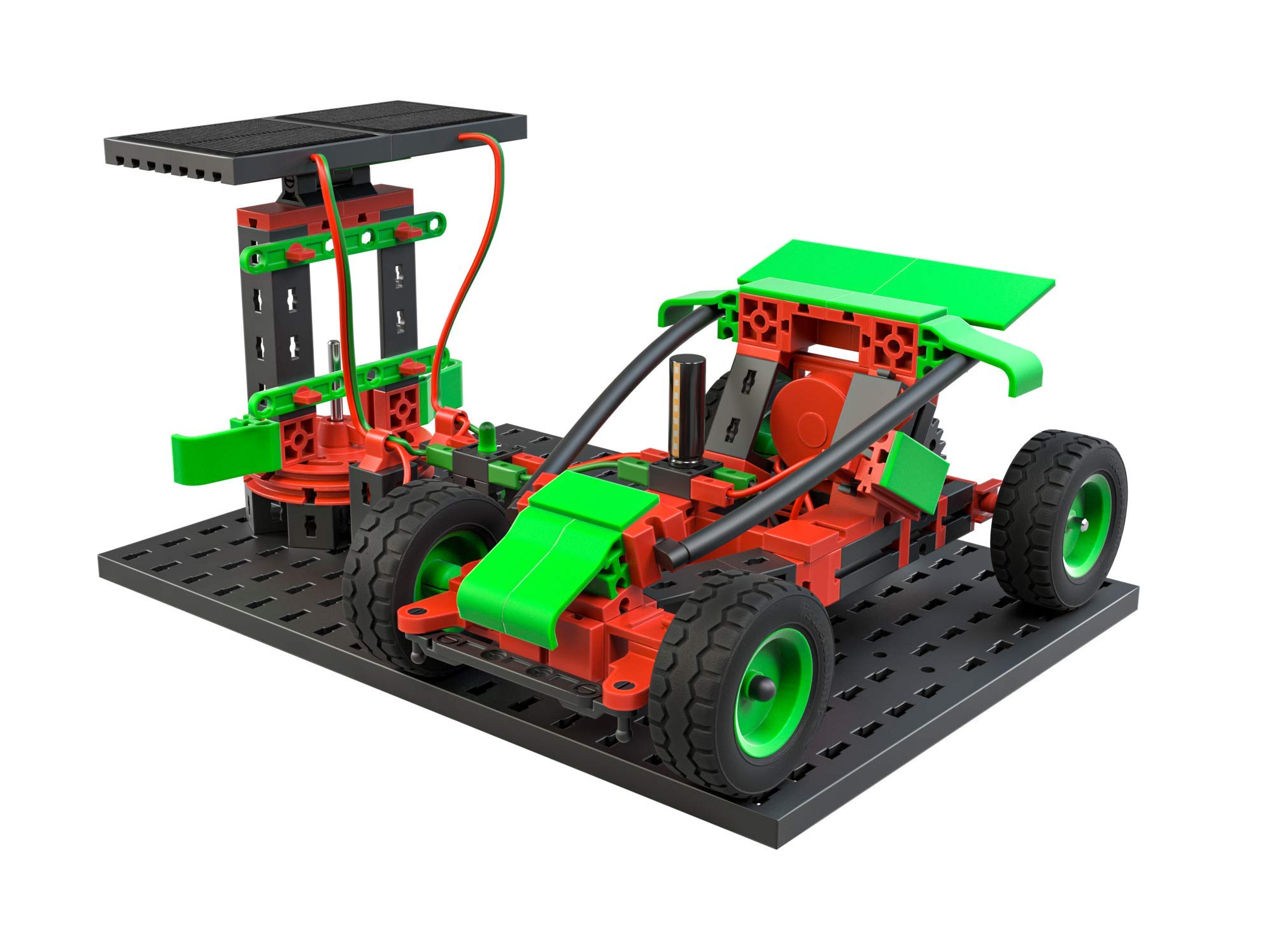 fischertechnik 559879 Profi Green Energy – Bausatz für Kinder ab 9 Jahren, Experimentierkasten für Solar & 559880 Profi H2 Fuel Cell Car, wasserstoffbetriebenes Fahrzeug zum Zusammenbauen