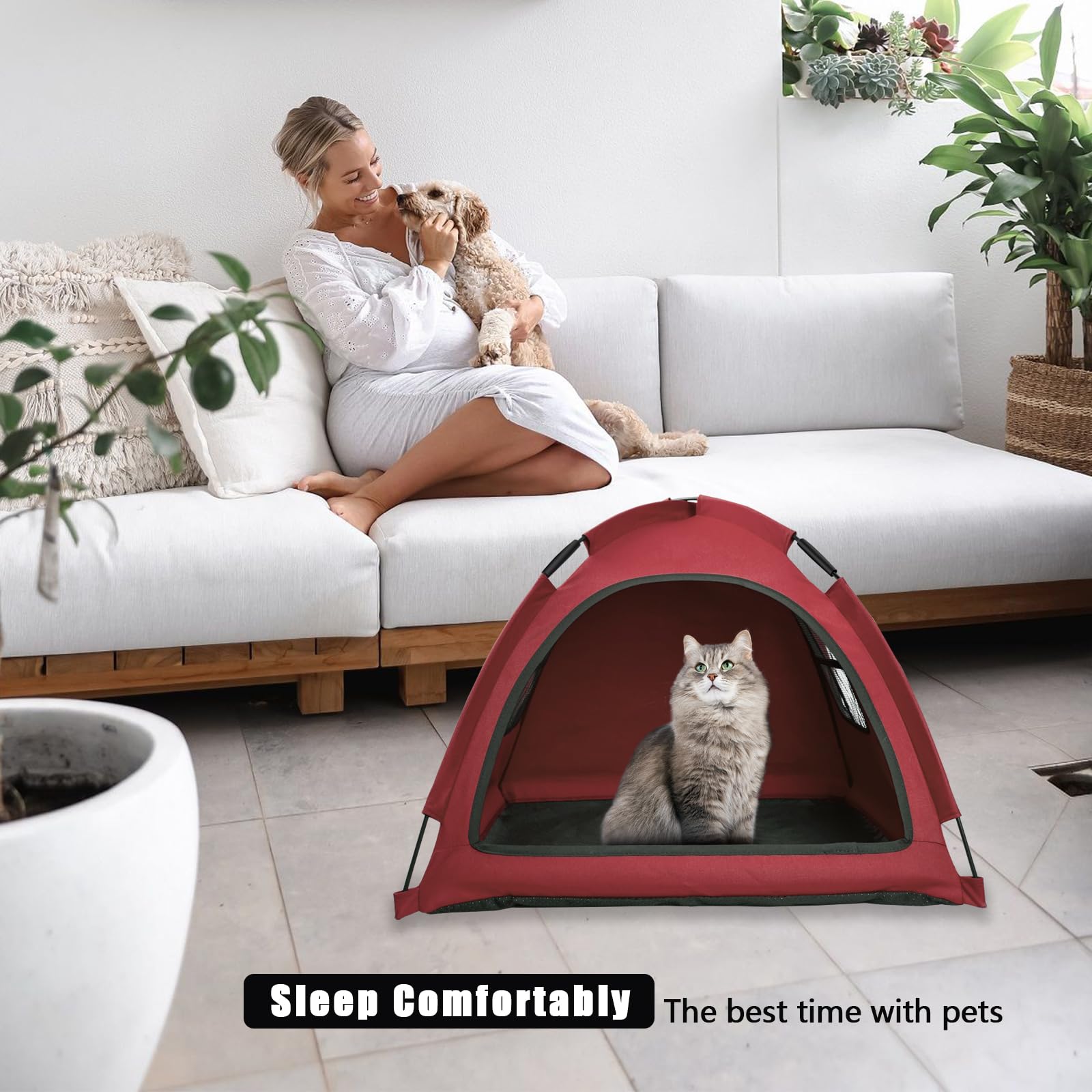 Nockovi Portable Pet Tent House for Indoor & Outdoor Use, Easy Access Cat Nest Without Door Flap - Image 2