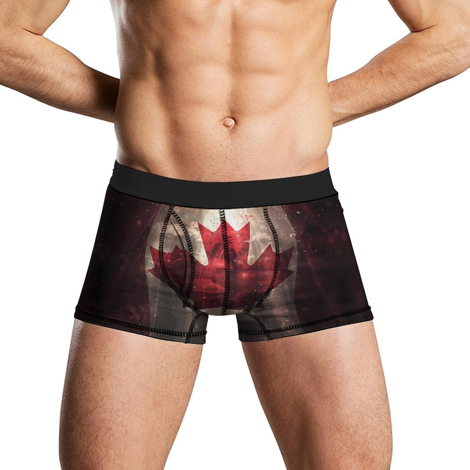 Canada Flag Light Rays Novelty Men's Trunks Soft Breathable Underwear Patterned Stretch Briefs