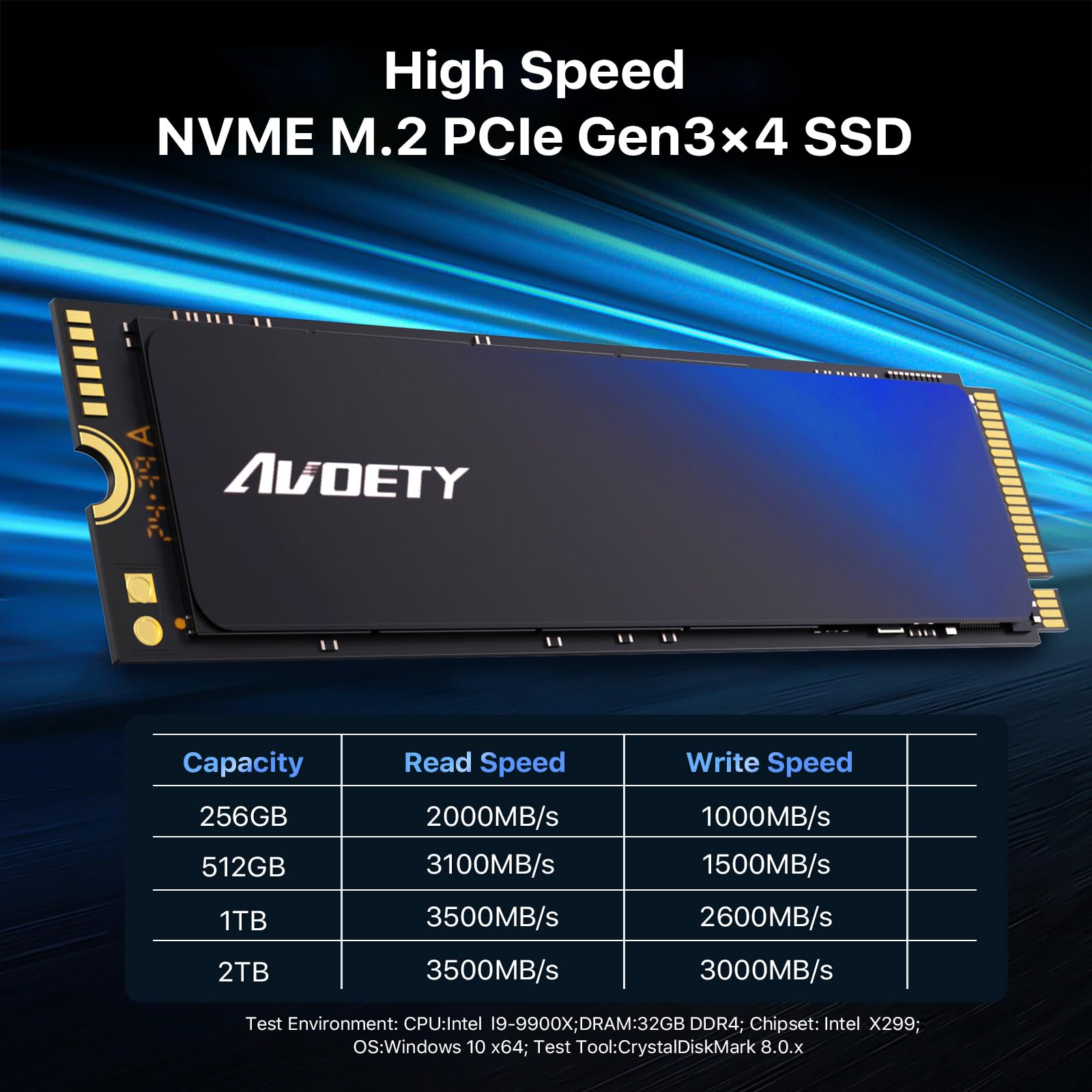 Amazon.com: AVOETY 256GB M.2 2280 PCIe Gen3x4 NVMe SSD, Read Speed