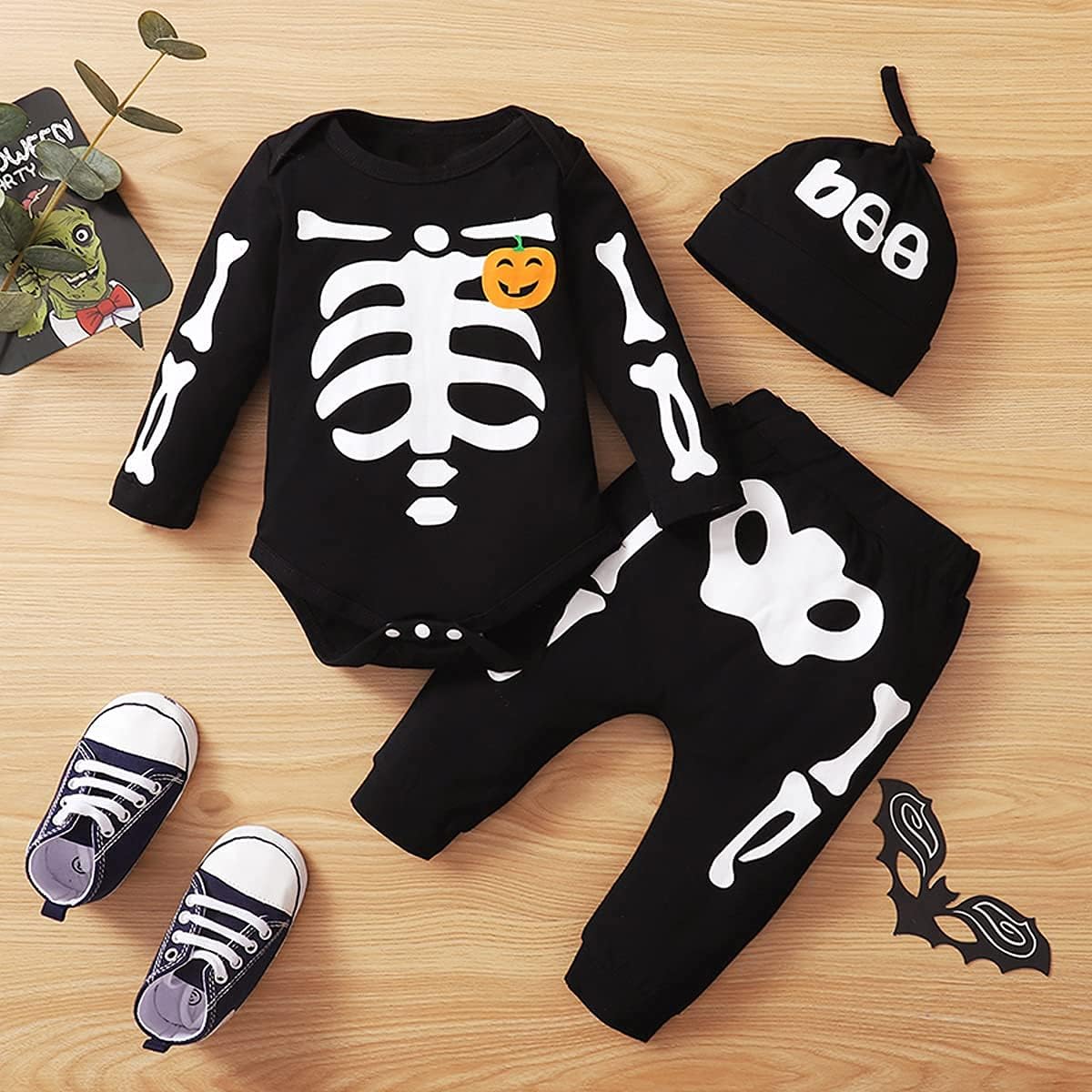 Shalofer Baby Boy Halloween Clothes Baby Skeleton Halloween Outfit - Image 4