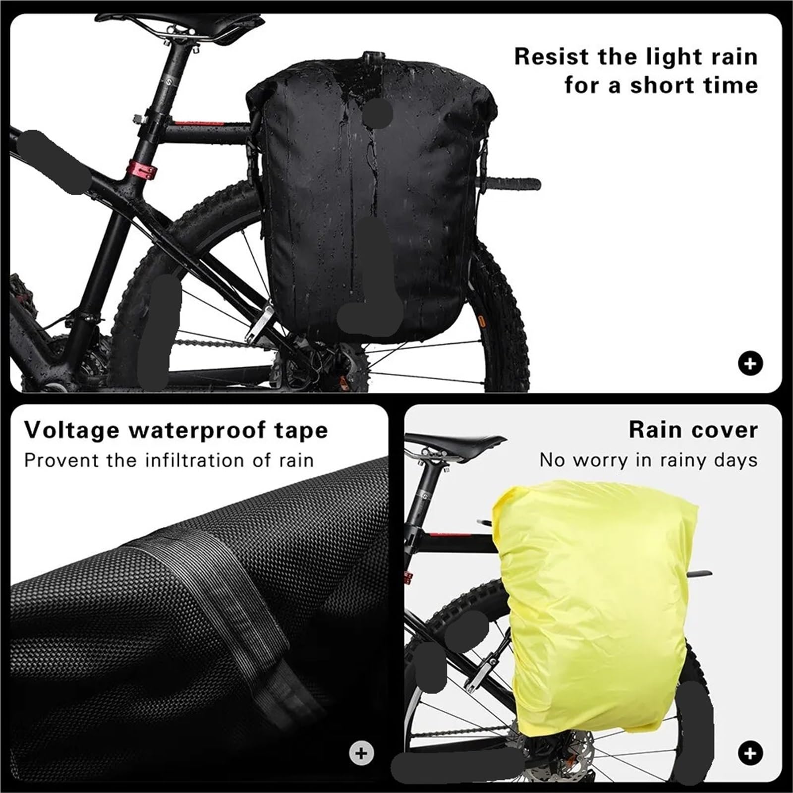 Fahrradtasche Fahrradtasche, 20 l, großes Fassungsvermögen, wasserdichter Gepäckträger, for Reisen, Fahrrad, Radfahren, Umhängetasche, Rucksack-Zubehör FüR FahrräDer