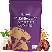 Ashwagandha Mushroom Gummies, Adaptogenic 7 Mushrooms Mix w/ashwagandha - Lion's Mane, Reishi, Chaga & Maitake - Ashwagandha Gummies for Energy, Cognitive & Immune Support, 90 Count