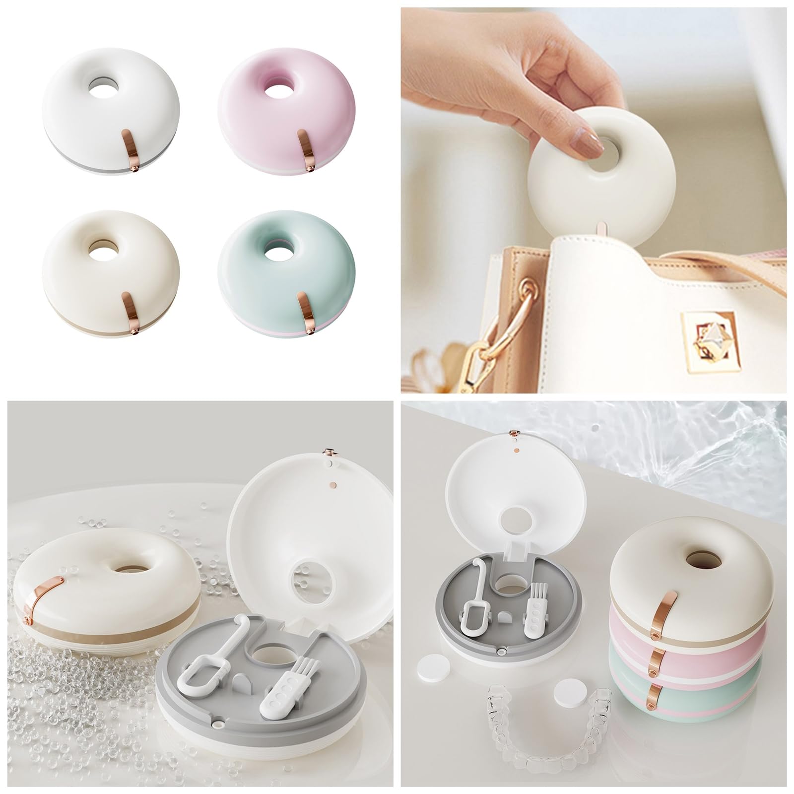 Denture Case Brace Storage Box Retainer Case Mouth Guard Case Container Case Round Denture Case