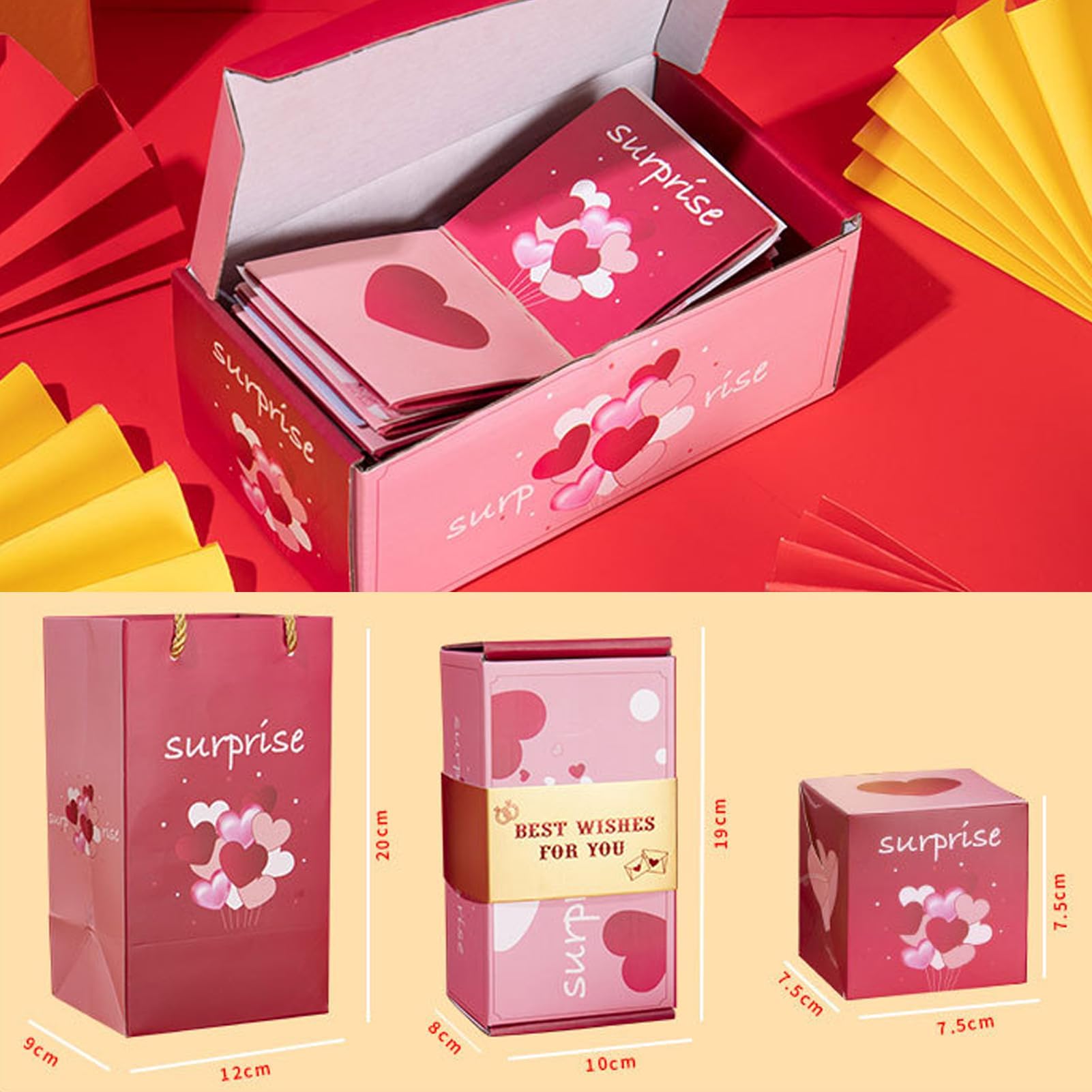 Boîte Cadeau Explosive Pop Up Surprise Pour Anniversaire - Coffret Cadeau DIY Explosion Avec Rebond 10 Couches