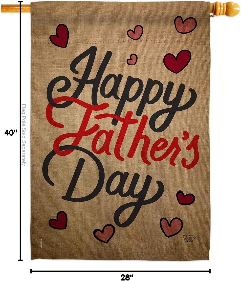 Happy Father'S Day House Flag Feliz Dia Del Padre Bandera Banner Wall Hanging Home Lawn Garden Remembrance Patio Outdoor Tapestry Grave Decorations For Cemetery Decor Dad Memorial Gifts Made In USA
