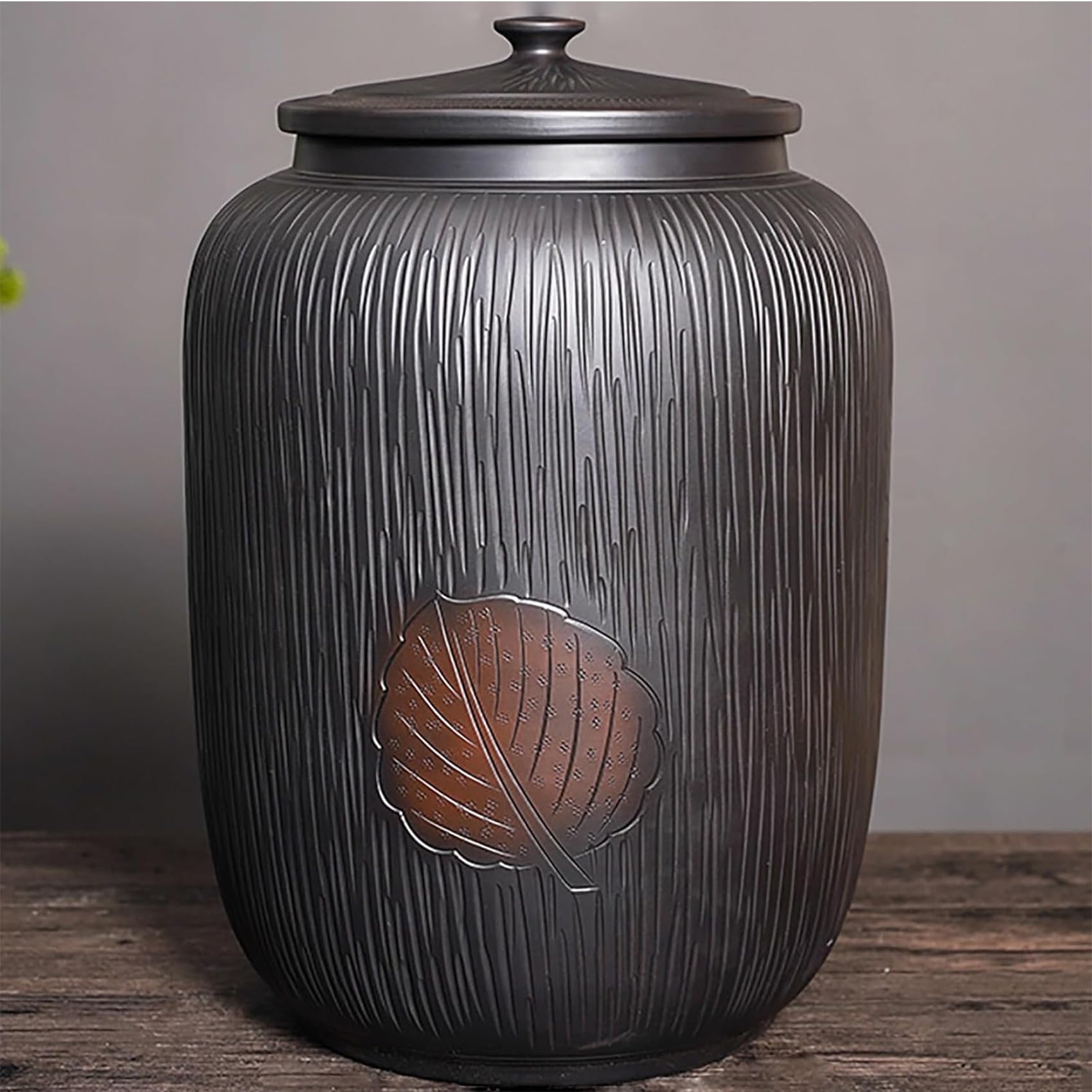 Hlixzoy 25Kg Large Ceramic Rice Storage Container with Airtight Lid – Grain Dispenser, Chinese Retro Tea Jar & Kitchen Pantry Organizer