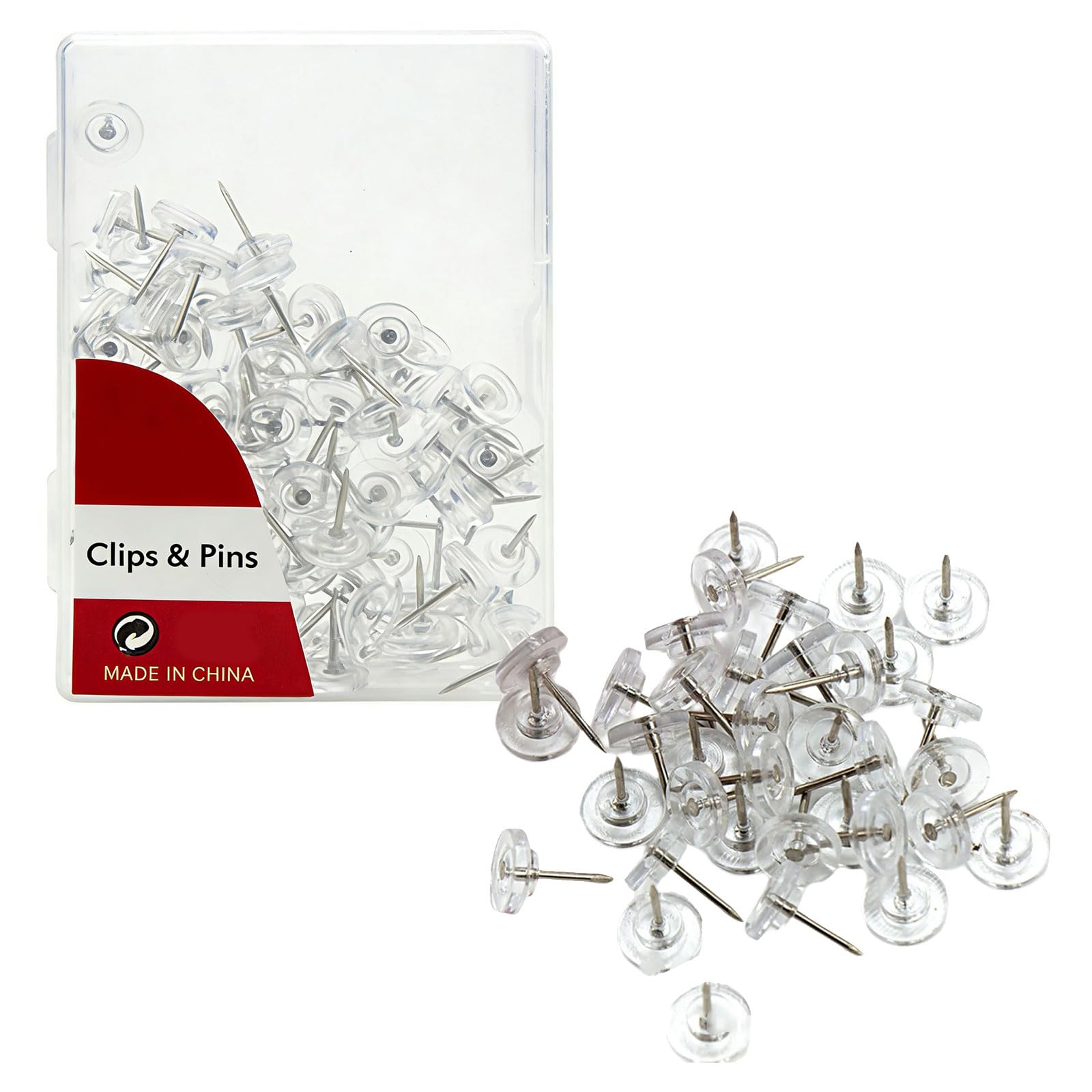 50/100 / 500Pcs Clear Flat Head Thumb Tacks for Cork Notice Board Photo Clear Tacks