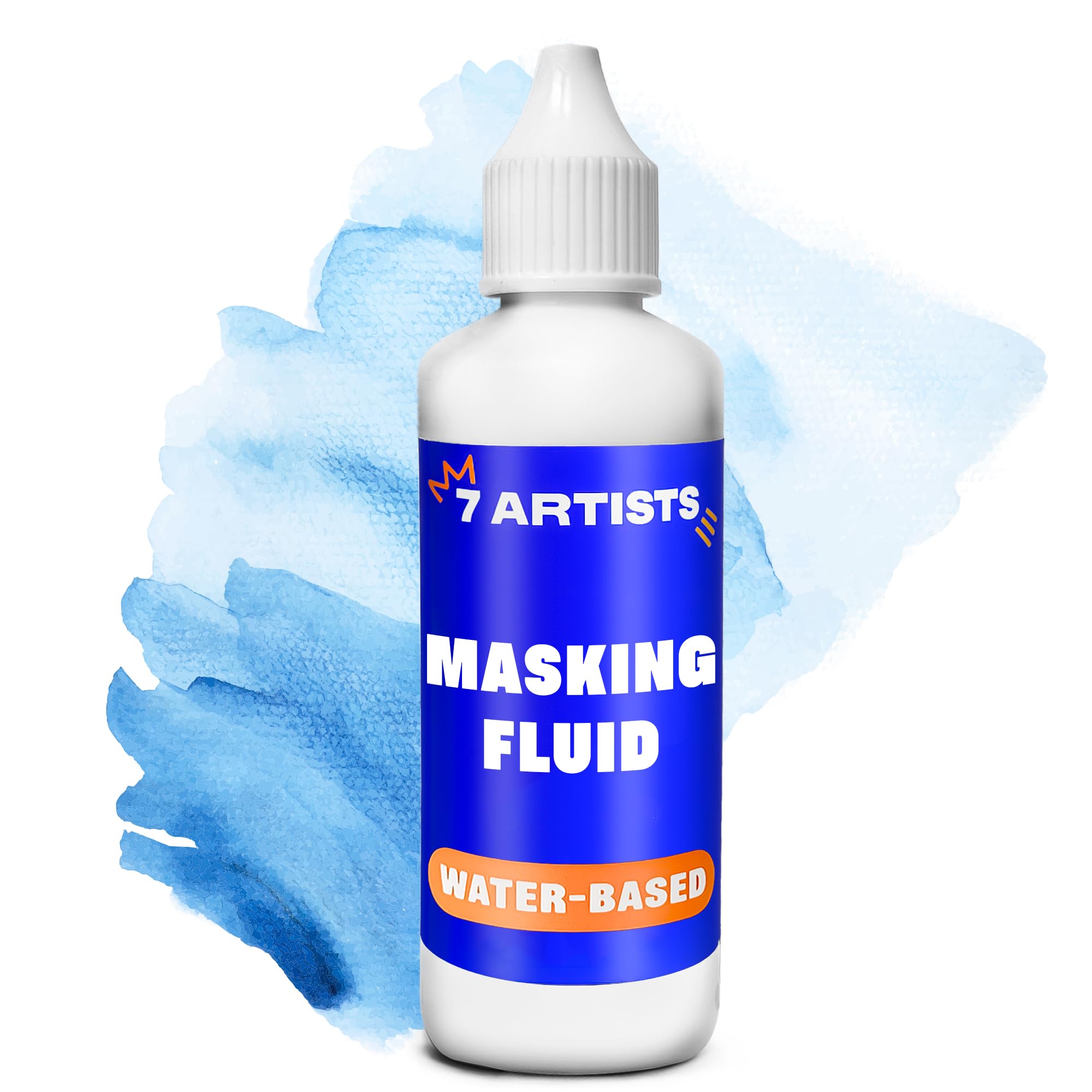 7 Artists Masking Fluid Gel 80 ml – for Watercolour Painting | Liquid Masking Fluid with Peel-Off Film for Precise Art Masking, Drawing Gum, Stencil and Glazing Techniques on Paper or Canvas