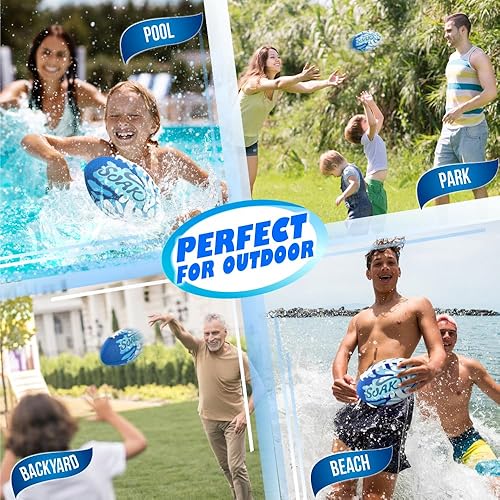Miniatura 7 de SOAK Fútbol acuático de 9 pulgadas, pelota de espuma impermeable para juegos de piscina, playa y lago, niños de 8 a 12 años, juguete familiar al