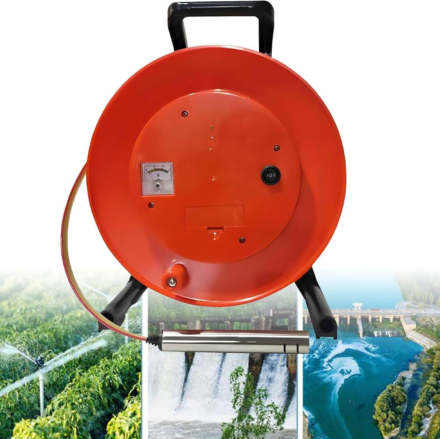 Misuratore di livello dell'acqua con sonda in acciaio inossidabile, rilevatore di profondità del pozzo, avvolgicavo da 10 a 300 m, strumento di misurazione accurato del livello del liquido per uso