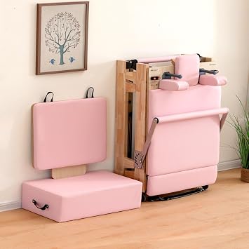 Foldable Pilates Reformer Machine for Women - Pink Oak Frame, Quiet Pulley System & Reformer Box | Multifunctional Home Gym