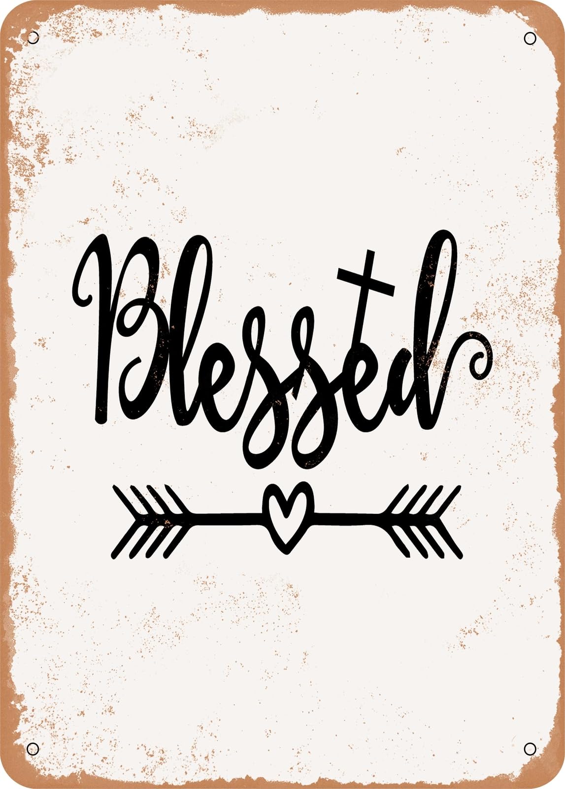 Metal Sign - Blessed - 2 - Vintage Rusty Look home decor
