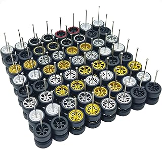 1/64 Wheels and Tires Set, 10 Pack Mixed/Random Rubber Wheel Sets for 1/64 Diecast