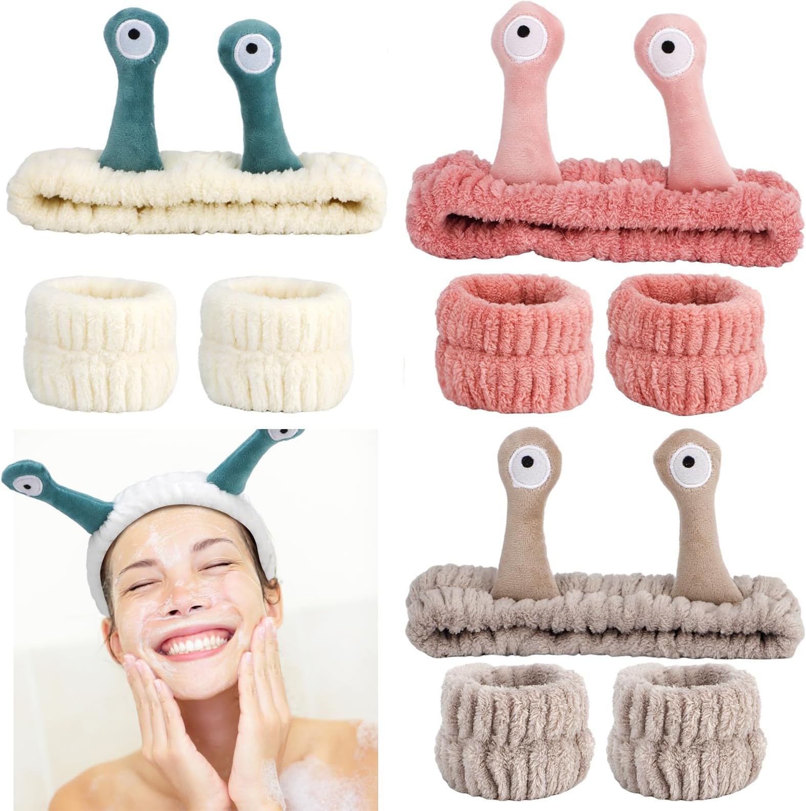 Chanaco Snail Spa Headband Face Washing Headband Makeup