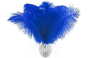 Piokio 10pcs Natural Blue Ostrich Feathers: Elevate Your Decor with Graceful Elegance