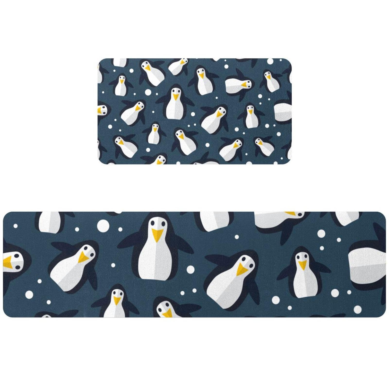 Alfombrillas de cocina absorbentes de hielo y pingüinos para pasillo antideslizante