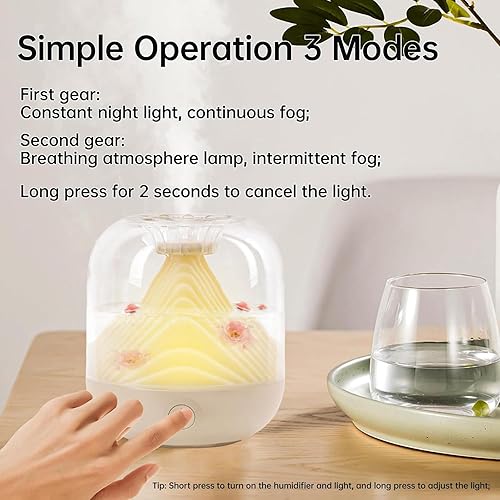 Miniatura 6 de Landscape Design - Mini humidificador para dormitorio, humidificador pequeño de 23.7 fl oz para dormitorio, humidificador recargable por USB para