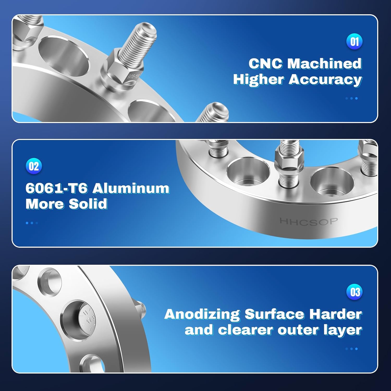 8x6.5 Wheel Spacer 1.5 inch for 1994-2011 Dodge Ram 2500 3500, 1988-1998 Ford F250, 1988-1997 Ford F350, 1992-2013 E250 E350 Econoline, 2PCS 8x165.1 Wheel Adapter Hub Bore 126.15mm with 9/16-18 Studs