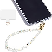 Vista 17 de Correa de muñeca para teléfono con cuentas de mármol, correa de teléfono desmontable con pestaña de sujeción, correa de muñeca manos libres Yaxaita