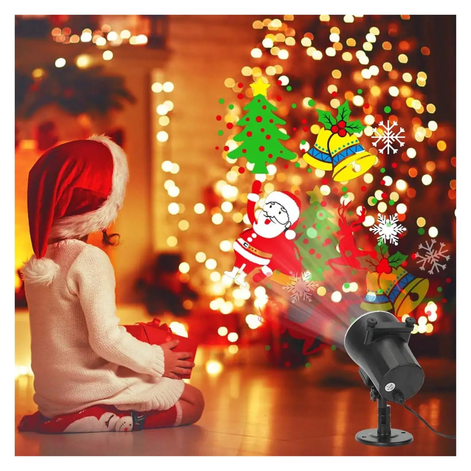 Proyector de luz, Luces navideñas, proyector Impermeable IP65, proyector LED para Interiores y Exteriores, 16 Diapositivas, luz navideña, decoración para jardín, casa, Fiesta, para casa, fie