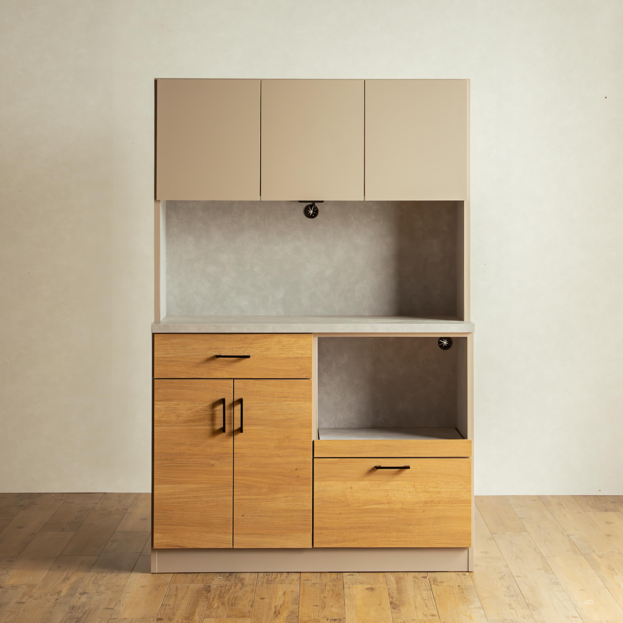Amazon｜MODUMODU キッチンボード シージャ 幅120cm グレージュ 