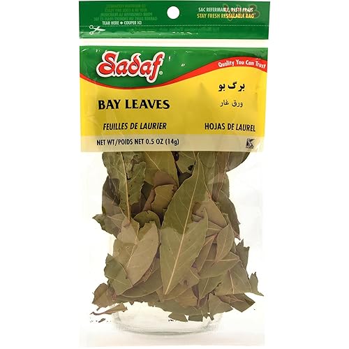 Sadaf Bay Leaves Laurel 0.50 oz, todo natural (paquete de 3), marrón oscuro