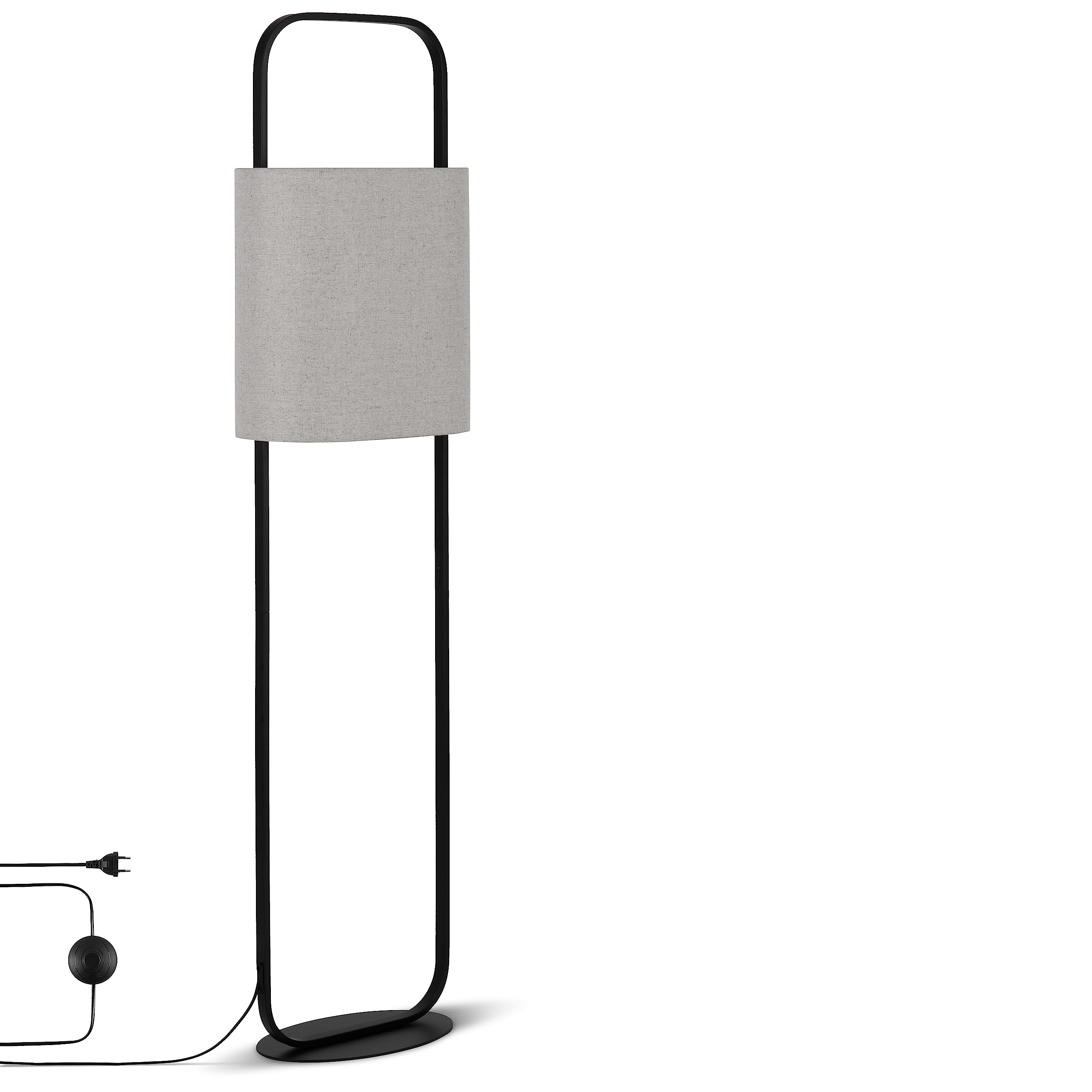 REV Stehlampe CESOLO - Leselampe mit Trittschalter & E27 Fassung, H138cm, Stoffschirm, Stehleuchte für Wohnzimmer & Schlafzimmer, taupe