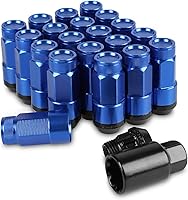 Vista 13 de 20 piezas de tuercas de llanta de extremo cerrado M12X1.5 para llantas de rueda + casquillo (negro)