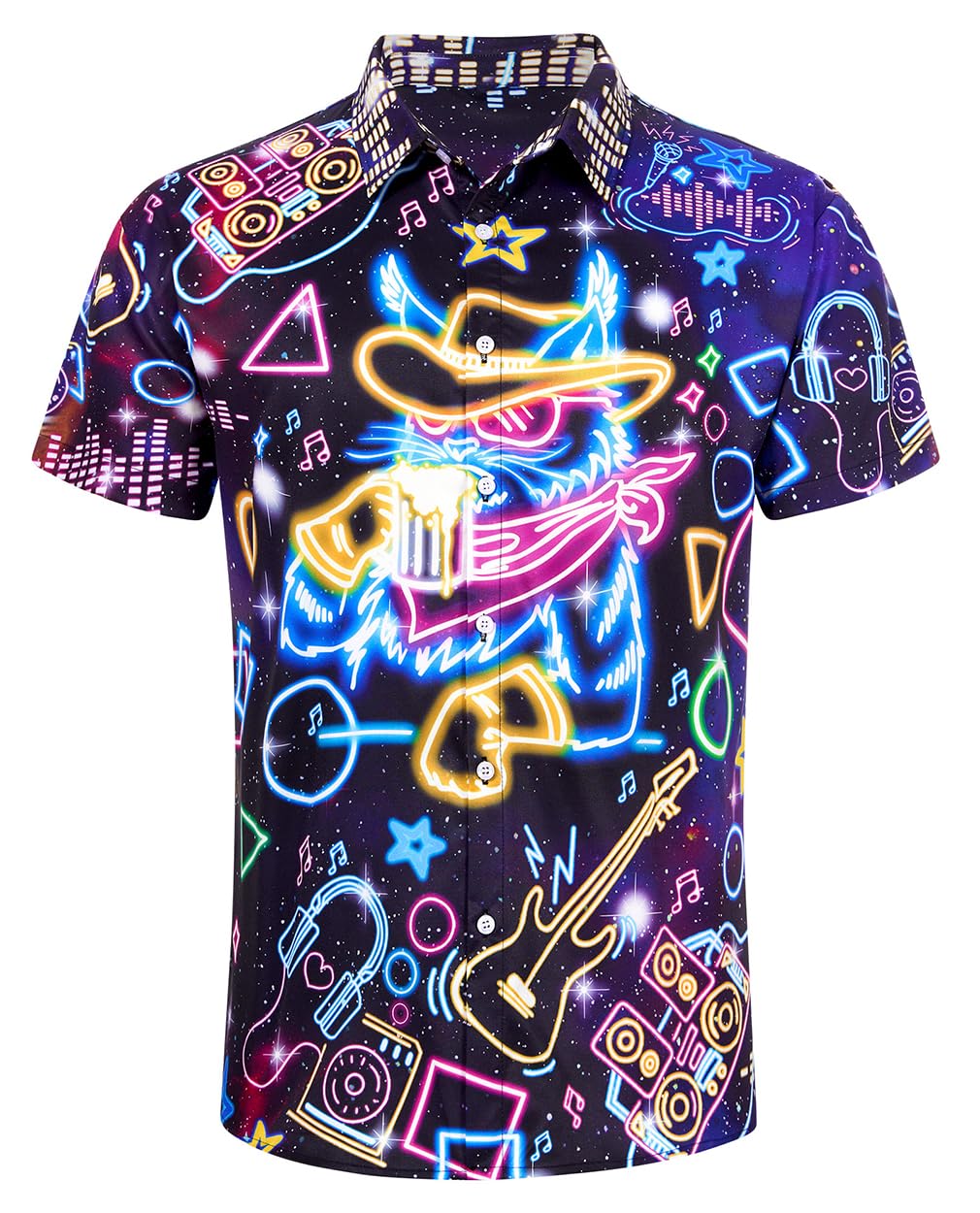 ALISISTER Hawaiihemd Herren 3D Drucken Lässig Button Down Strandurlaub Hemd Aloha Kurzarm Hawaii Hemd M-XXL