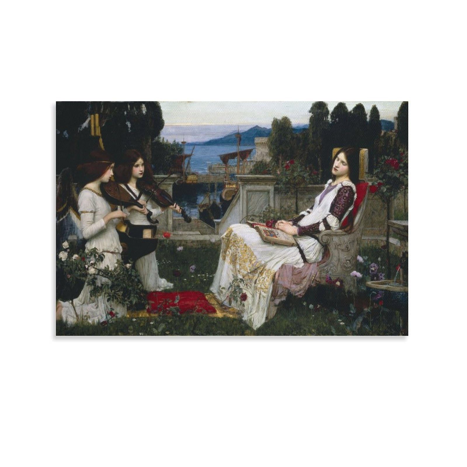 John William Waterhouse Prints 《Saint Cecilia》 Wall Art Poster Cool Artworks Painting Wall Art Canvas Prints Hanging Picture Home Decor 12x18inch(30x45cm)