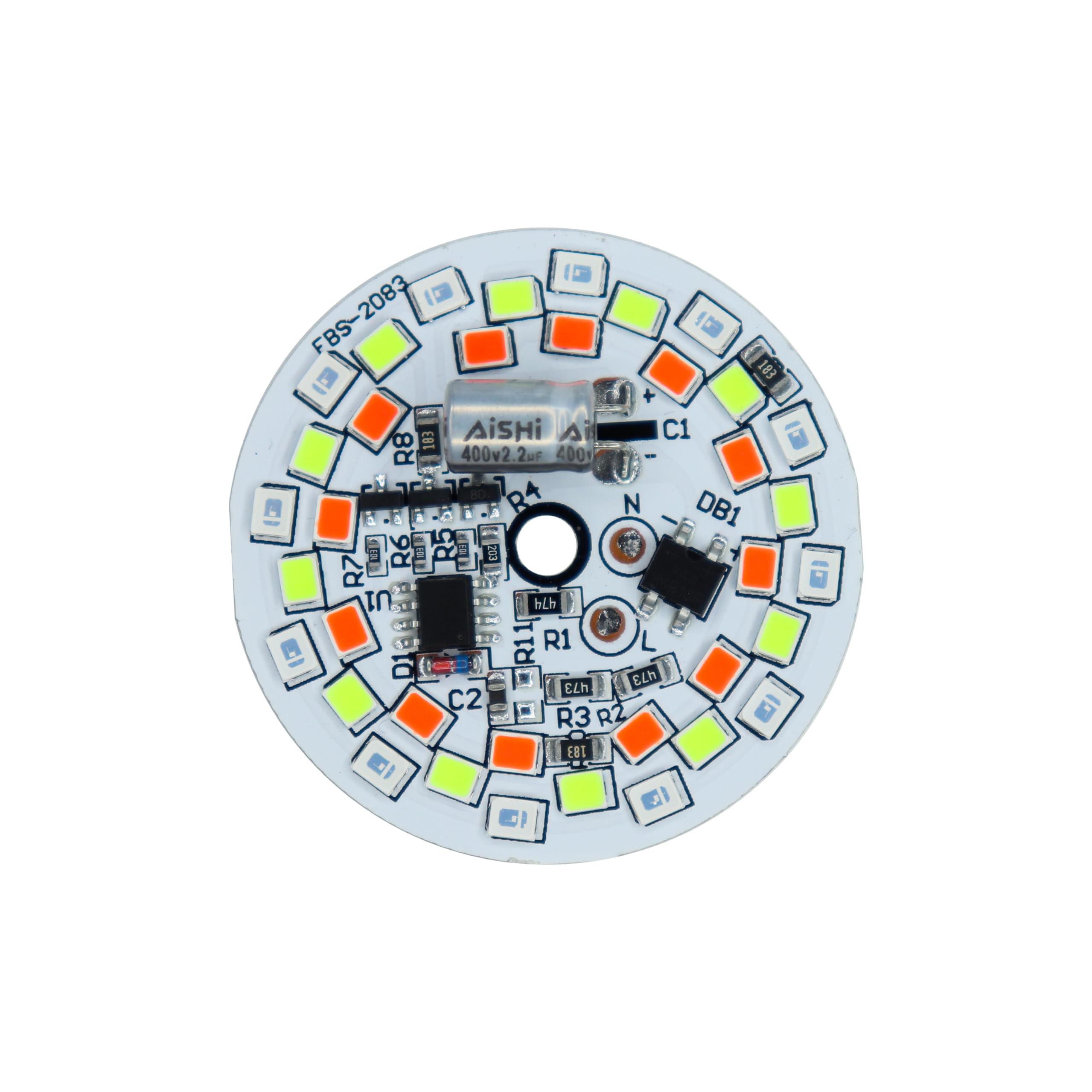 Electronic Spices 220V 9W Round 3 In 1 Multi Color DOB LED Bulb (Red, Blue, Green)