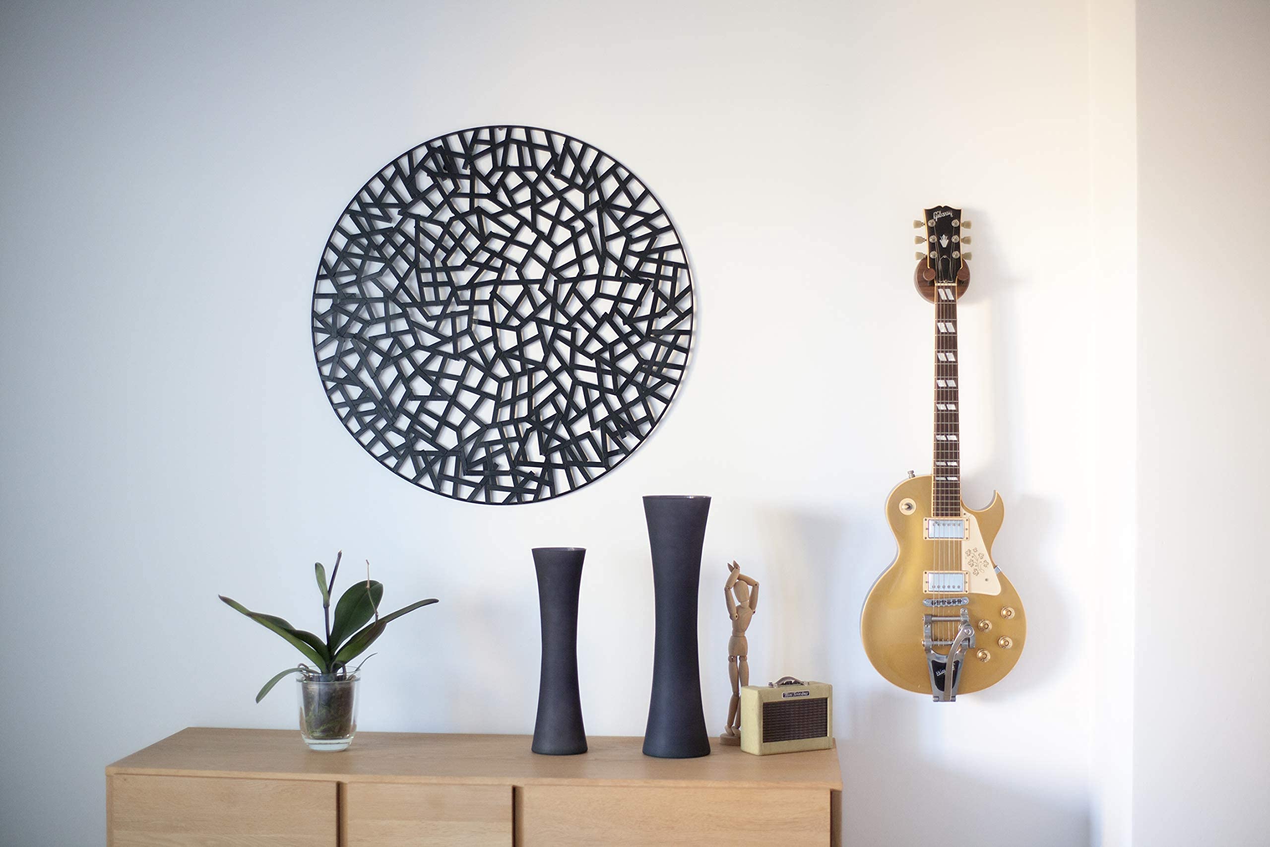 Support mural pour guitare électrique et acoustique fabriqué en bois massif de noyer américain. Fabriqué en Espagne. Support pour guitares électriques et guitares acoustiques (Noyer)