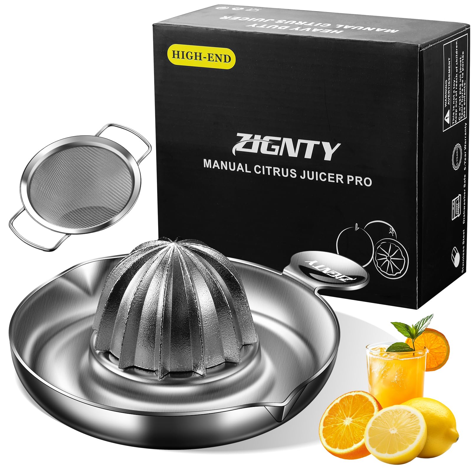 ZIGNTY Stainless Steel Citrus Juicer