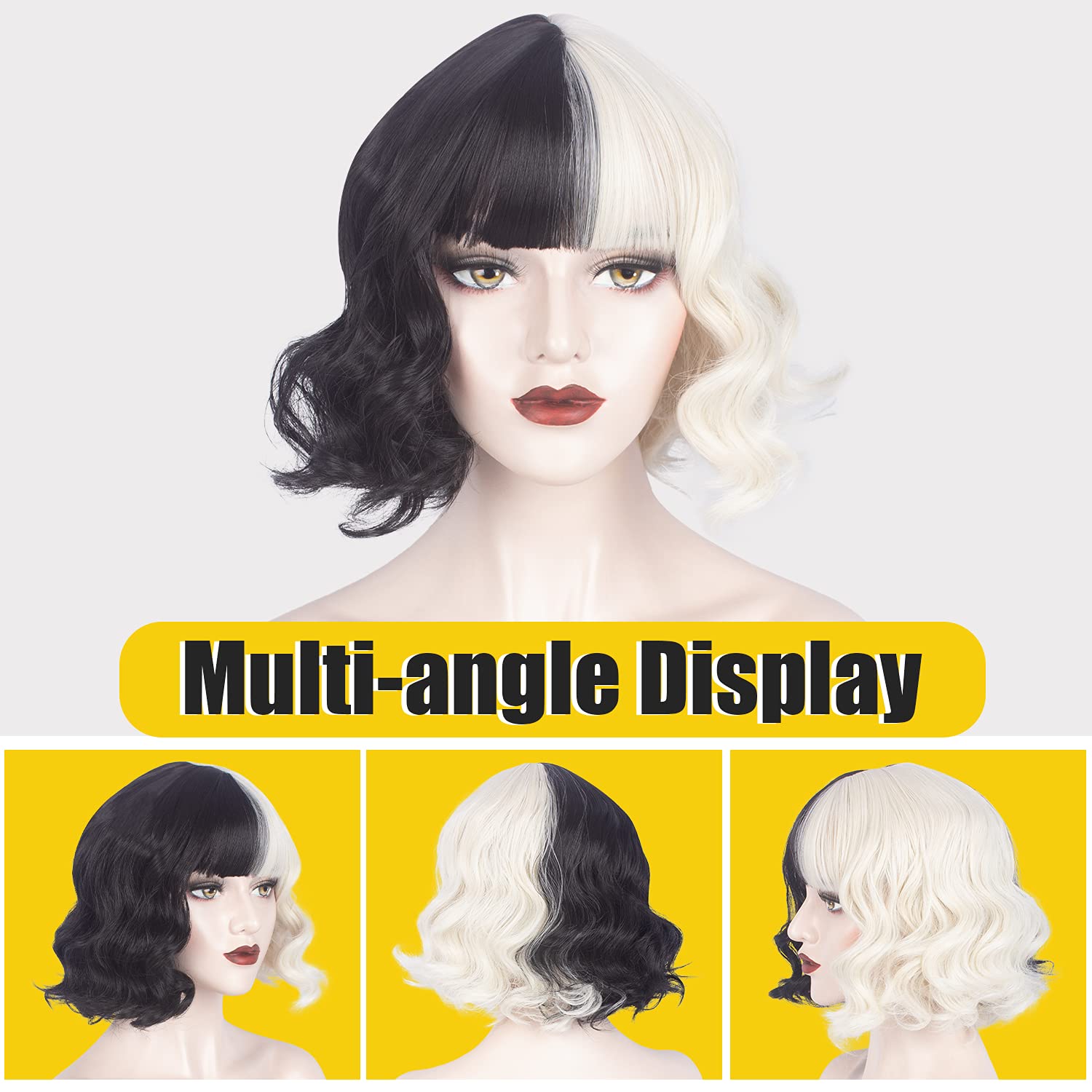Cute Blonde and Black Short Wig Amazon.com : SAEIALL Short Pixie Cut Human Hair Wig for  main image 2
