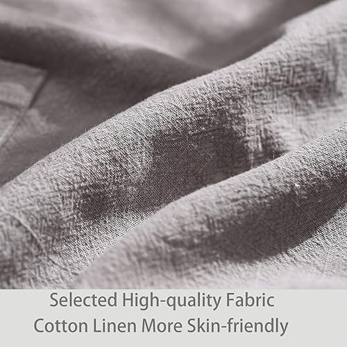 Miniatura 3 de Tobyan Delantal de lino de algodón suave para mujer delantal trasero cruzado sin atar con bolsillos ideal para floristas y cocina